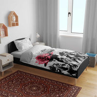 Kentucky Horse Racing Happy 151st Anniversary Bedding Set Silhouette Girl Derby Hat With Rose LT01