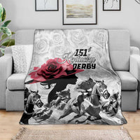 Kentucky Horse Racing Happy 151st Anniversary Blanket Silhouette Girl Derby Hat With Rose LT01