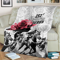 Kentucky Horse Racing Happy 151st Anniversary Blanket Silhouette Girl Derby Hat With Rose LT01