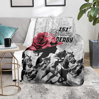 Kentucky Horse Racing Happy 151st Anniversary Blanket Silhouette Girl Derby Hat With Rose LT01
