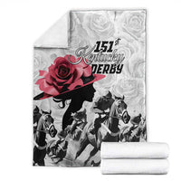 Kentucky Horse Racing Happy 151st Anniversary Blanket Silhouette Girl Derby Hat With Rose LT01