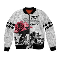 Kentucky Horse Racing Happy 151st Anniversary Bomber Jacket Silhouette Girl Derby Hat With Rose LT01