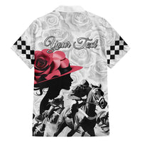 Kentucky Horse Racing Happy 151st Anniversary Family Matching Short Sleeve Bodycon Dress and Hawaiian Shirt Silhouette Girl Derby Hat With Rose LT01