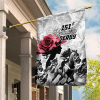 Kentucky Horse Racing Happy 151st Anniversary Garden Flag Silhouette Girl Derby Hat With Rose LT01