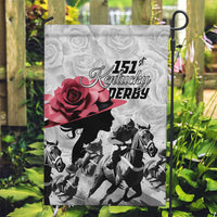 Kentucky Horse Racing Happy 151st Anniversary Garden Flag Silhouette Girl Derby Hat With Rose LT01