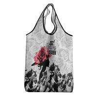 Kentucky Happy 151st Anniversary Grocery Bag Silhouette Girl Derby Hat With Rose LT01