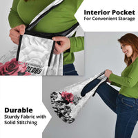 Kentucky Happy 151st Anniversary Grocery Bag Silhouette Girl Derby Hat With Rose LT01