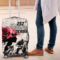 Kentucky Horse Racing Happy 151st Anniversary Luggage Cover Silhouette Girl Derby Hat With Rose LT01