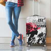 Kentucky Horse Racing Happy 151st Anniversary Luggage Cover Silhouette Girl Derby Hat With Rose LT01
