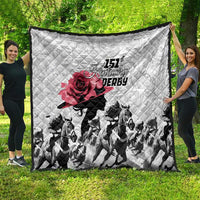 Kentucky Horse Racing Happy 151st Anniversary Quilt Silhouette Girl Derby Hat With Rose LT01