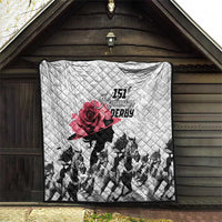 Kentucky Horse Racing Happy 151st Anniversary Quilt Silhouette Girl Derby Hat With Rose LT01