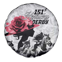 Kentucky Horse Racing Happy 151st Anniversary Spare Tire Cover Silhouette Girl Derby Hat With Rose LT01