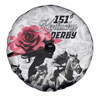 Kentucky Horse Racing Happy 151st Anniversary Spare Tire Cover Silhouette Girl Derby Hat With Rose LT01