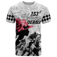 Kentucky Horse Racing Happy 151st Anniversary T Shirt Silhouette Girl Derby Hat With Rose LT01