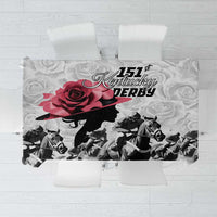 Kentucky Horse Racing Happy 151st Anniversary Tablecloth Silhouette Girl Derby Hat With Rose LT01