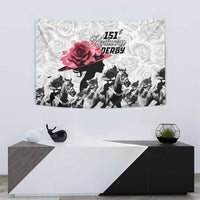 Kentucky Horse Racing Happy 151st Anniversary Tapestry Silhouette Girl Derby Hat With Rose LT01