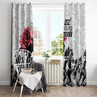 Kentucky Horse Racing Happy 151st Anniversary Window Curtain Silhouette Girl Derby Hat With Rose LT01