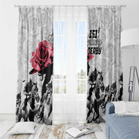 Kentucky Horse Racing Happy 151st Anniversary Window Curtain Silhouette Girl Derby Hat With Rose LT01