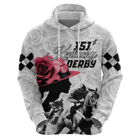 Kentucky Horse Racing Happy 151st Anniversary Zip Hoodie Silhouette Girl Derby Hat With Rose LT01