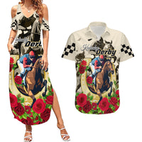 Kentucky Horse Racing Couples Matching Summer Maxi Dress and Hawaiian Shirt The Run for the Roses - Wonder Print Shop