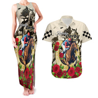 Kentucky Horse Racing Couples Matching Tank Maxi Dress and Hawaiian Shirt The Run for the Roses - Wonder Print Shop