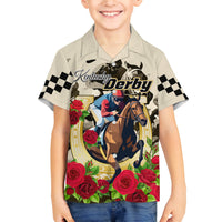Kentucky Horse Racing Family Matching Long Sleeve Bodycon Dress and Hawaiian Shirt The Run for the Roses - Wonder Print Shop