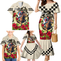 Kentucky Horse Racing Family Matching Mermaid Dress and Hawaiian Shirt The Run for the Roses - Wonder Print Shop