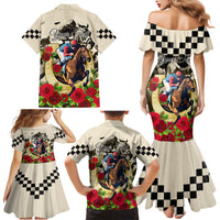 Kentucky Horse Racing Family Matching Mermaid Dress and Hawaiian Shirt The Run for the Roses - Wonder Print Shop