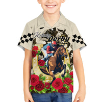 Kentucky Horse Racing Family Matching Short Sleeve Bodycon Dress and Hawaiian Shirt The Run for the Roses - Wonder Print Shop