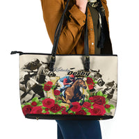 Kentucky Horse Racing Leather Tote Bag The Run for the Roses - Wonder Print Shop