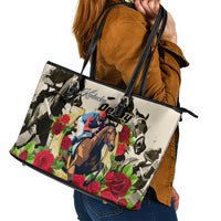 Kentucky Horse Racing Leather Tote Bag The Run for the Roses - Wonder Print Shop