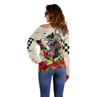 Kentucky Horse Racing Off Shoulder Sweater The Run for the Roses - Wonder Print Shop