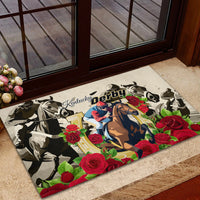 Kentucky Horse Racing Rubber Doormat The Run for the Roses - Wonder Print Shop