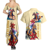 Kentucky Couples Matching Summer Maxi Dress and Hawaiian Shirt Horse Racing Lily Stargazer - Wonder Print Shop