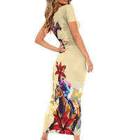 Kentucky Family Matching Short Sleeve Bodycon Dress and Hawaiian Shirt Horse Racing Lily Stargazer - Wonder Print Shop