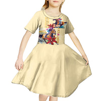 Kentucky Kid Short Sleeve Dress Horse Racing Lily Stargazer - Wonder Print Shop