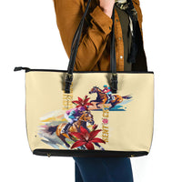Kentucky Leather Tote Bag Horse Racing Lily Stargazer - Wonder Print Shop