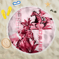 Kentucky Beach Blanket Horse Racing Lily Stargazer Pink Version - Wonder Print Shop