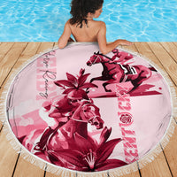 Kentucky Beach Blanket Horse Racing Lily Stargazer Pink Version - Wonder Print Shop