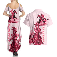 Kentucky Couples Matching Summer Maxi Dress and Hawaiian Shirt Horse Racing Lily Stargazer Pink Version - Wonder Print Shop