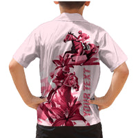 Kentucky Family Matching Mermaid Dress and Hawaiian Shirt Horse Racing Lily Stargazer Pink Version - Wonder Print Shop