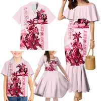 Kentucky Family Matching Mermaid Dress and Hawaiian Shirt Horse Racing Lily Stargazer Pink Version - Wonder Print Shop