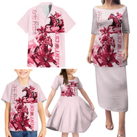 Kentucky Family Matching Puletasi and Hawaiian Shirt Horse Racing Lily Stargazer Pink Version - Wonder Print Shop