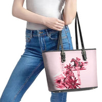 Kentucky Leather Tote Bag Horse Racing Lily Stargazer Pink Version - Wonder Print Shop