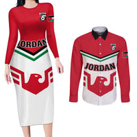 Jordan Football Couples Matching Long Sleeve Bodycon Dress and Long Sleeve Button Shirt The Chivalrous Go Champion - Wonder Print Shop