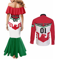 Jordan Football Couples Matching Mermaid Dress and Long Sleeve Button Shirt The Chivalrous Go Champion