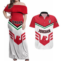 Jordan Football Couples Matching Off Shoulder Maxi Dress and Hawaiian Shirt The Chivalrous Go Champion - Wonder Print Shop