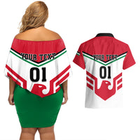 Jordan Football Couples Matching Off Shoulder Short Dress and Hawaiian Shirt The Chivalrous Go Champion - Wonder Print Shop