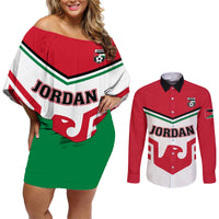 Jordan Football Couples Matching Off Shoulder Short Dress and Long Sleeve Button Shirt The Chivalrous Go Champion - Wonder Print Shop