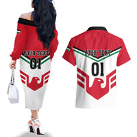 Jordan Football Couples Matching Off The Shoulder Long Sleeve Dress and Hawaiian Shirt The Chivalrous Go Champion - Wonder Print Shop